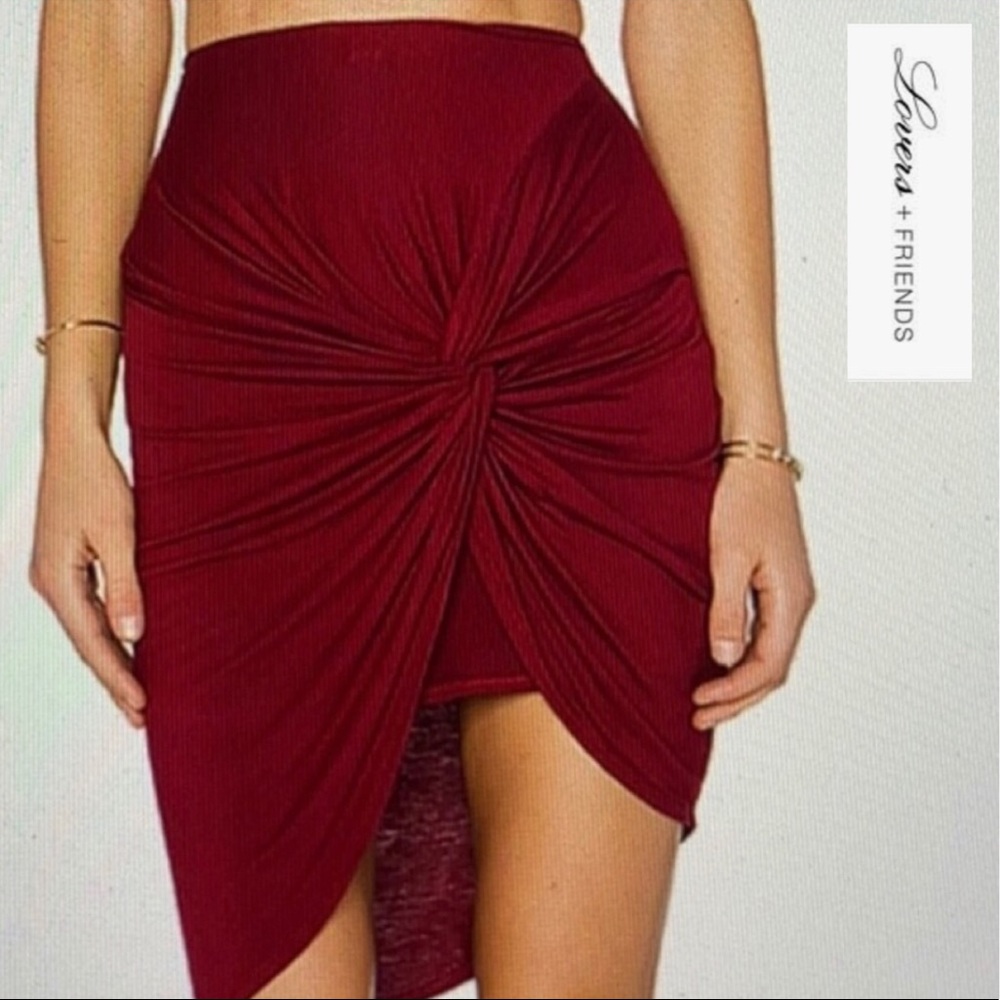 LOVERS + FRIENDS NWT Asymmetrical Knot Skirt S